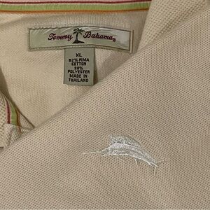 Tommy Bahama Men’s XL Yellow Polo Shirt Preppy Classic Golf Pima Cotton